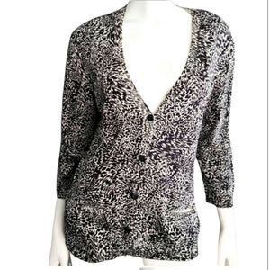 NWT Jones New York Animal Print Cardigan Large